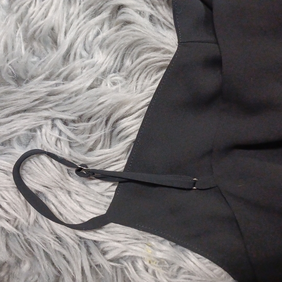 Naked Zebra black blouse, S Small cinch waist design, spaghetti straps - Picture 3 of 7